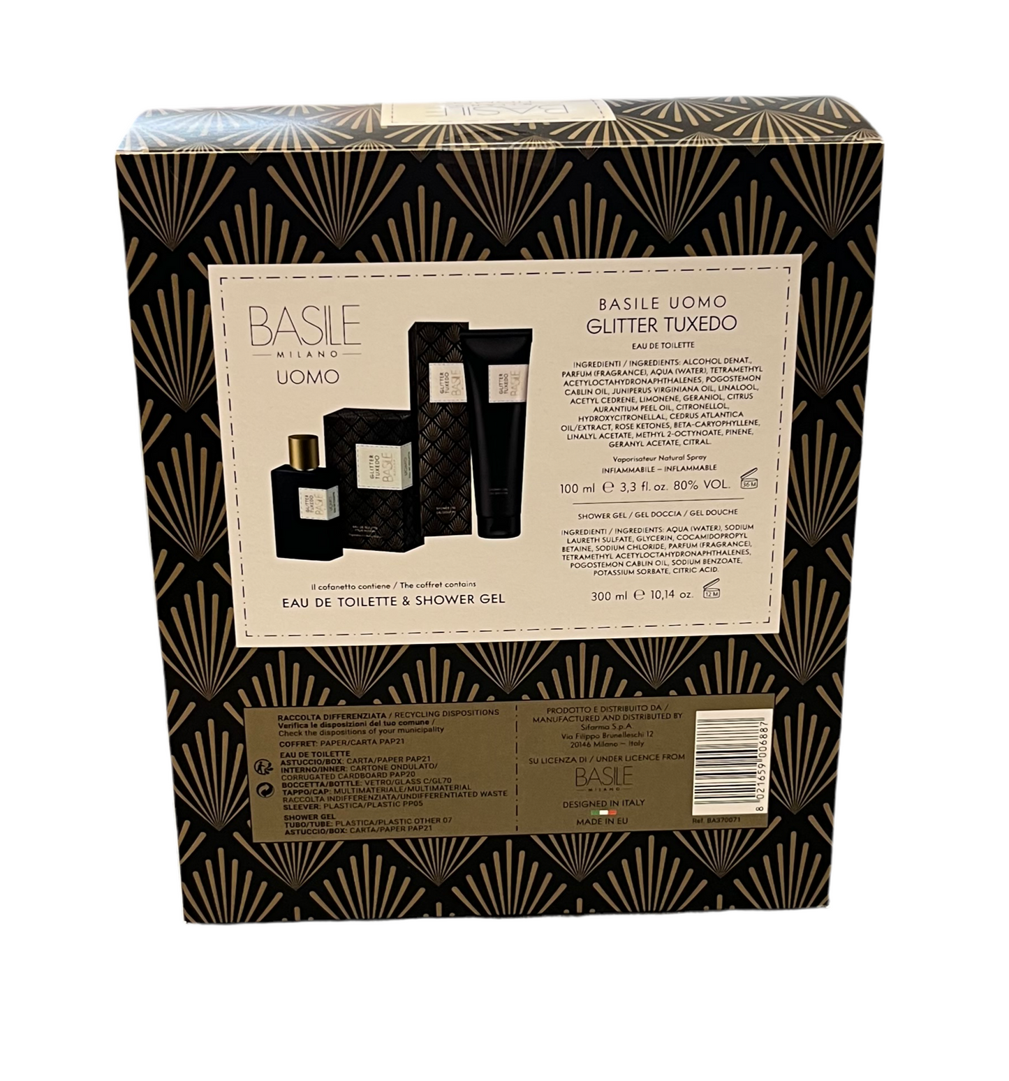 Uomo Glitter Tuxedo Coffret Eau de Toilette 100 ml+Bagno 300 ml - BASILE