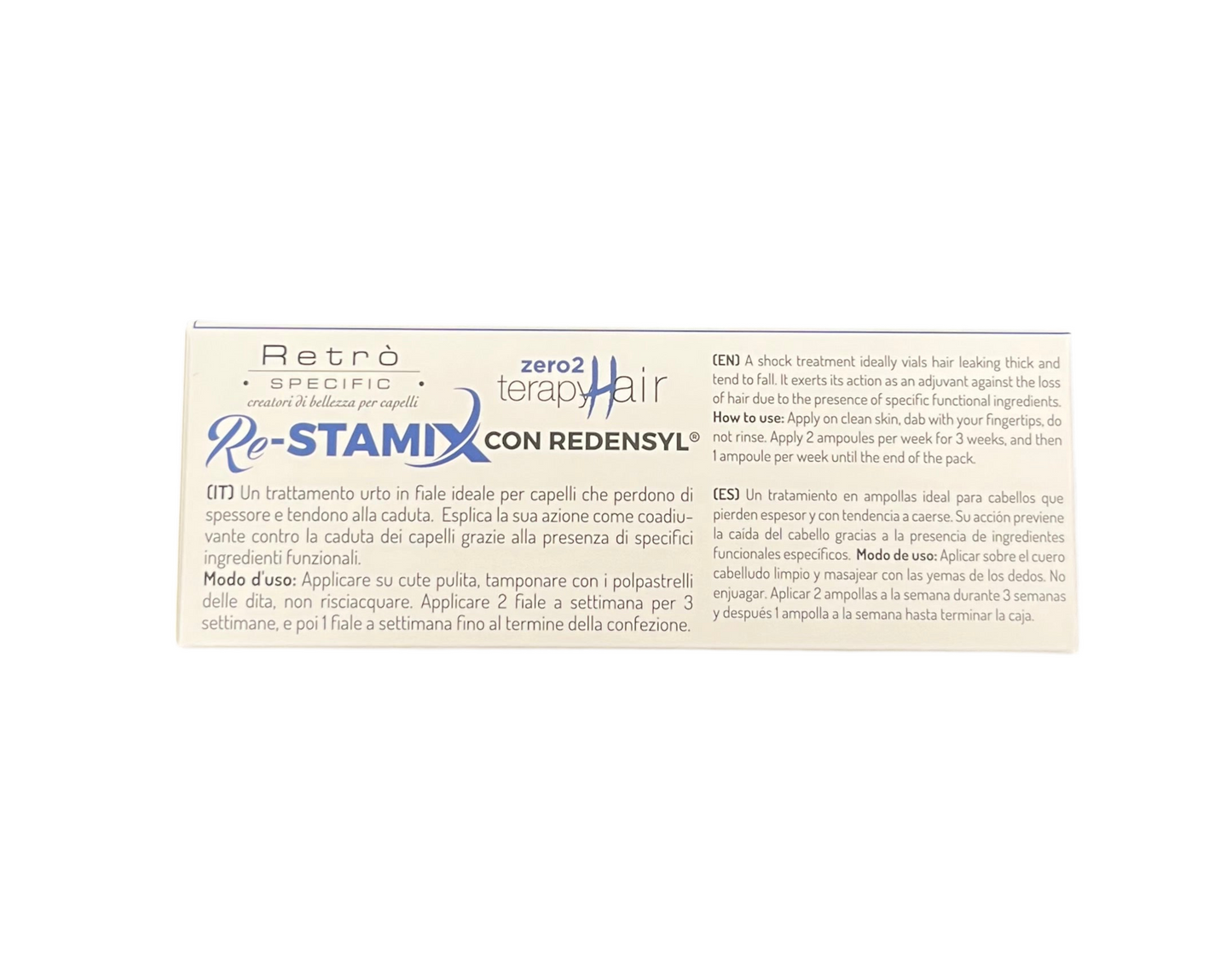 Trattamento Fiale Re-Stamix con Redensyl Anticaduta Caffeina e Zenzero - RETRO'