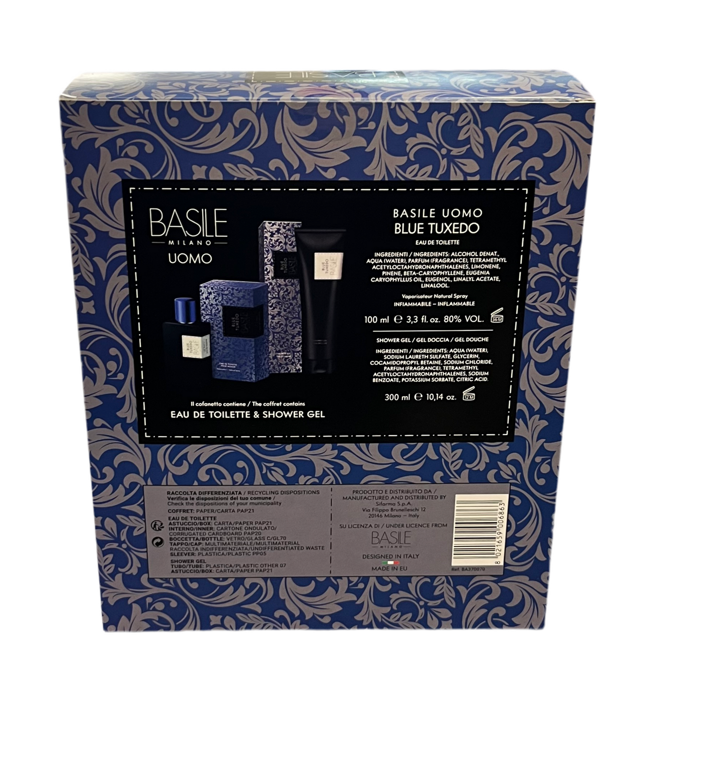 Uomo Blue Tuxedo Coffret Eau de Toilette 100 ml+Bagno 300 ml. - BASILE