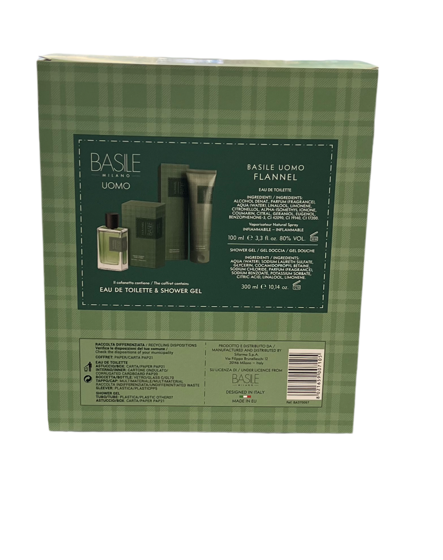 Homme Flannel Coffret Eau de Toilette 100 ml+Bagno 300 ml. - BASILE