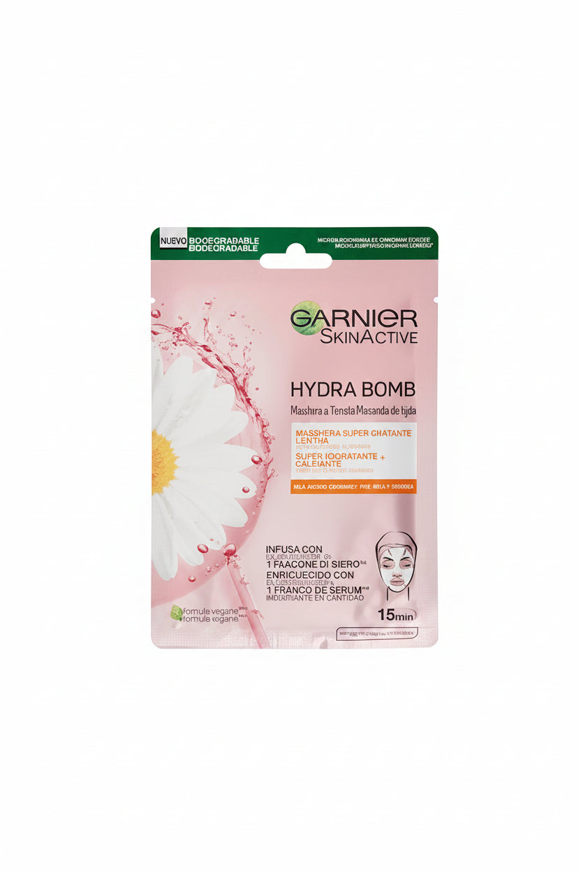 GARNIER - Skinactive Maschera Tessuto Hydra Bomb Idratante e Lenitiva per Pelli Secche e Sensibili