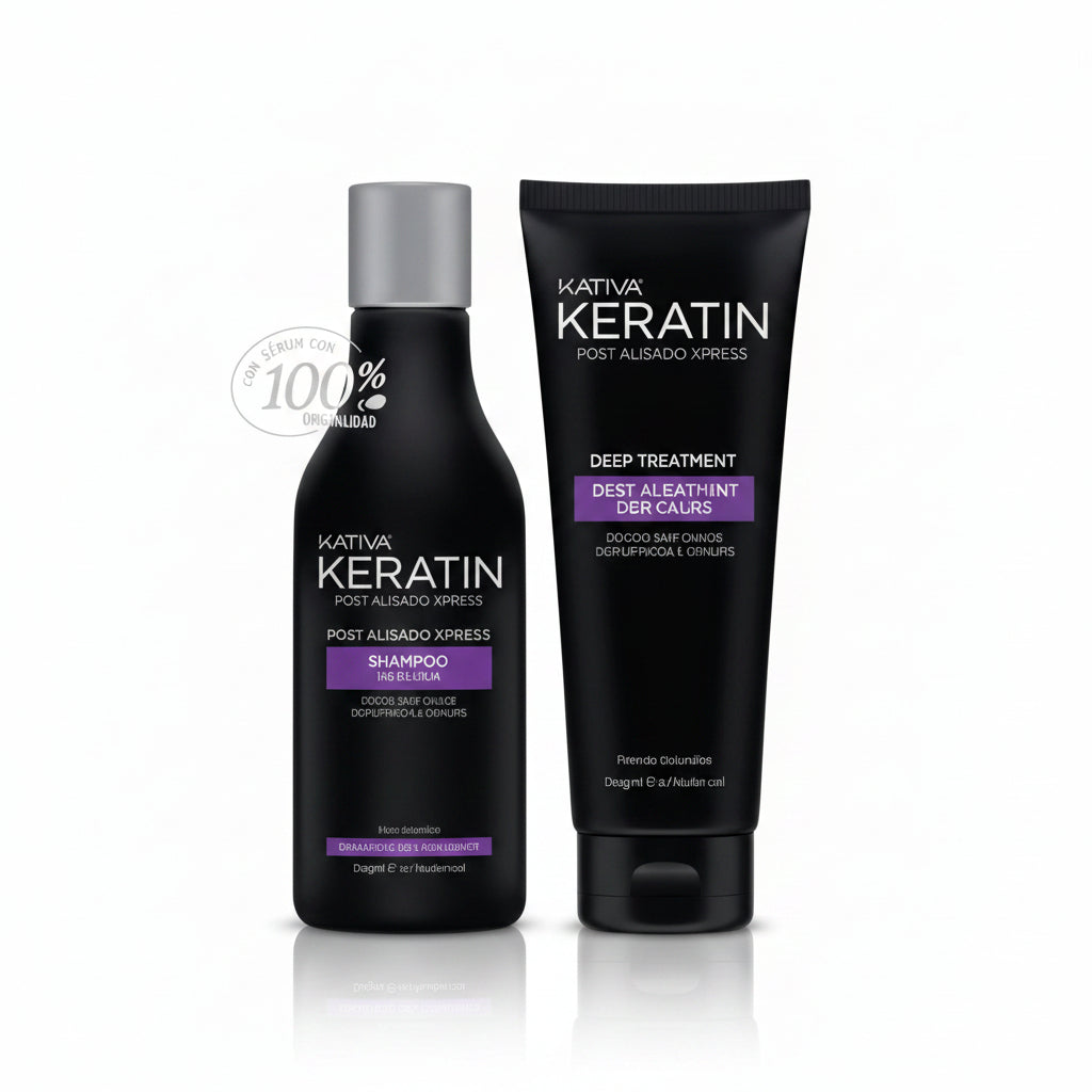 KATIVA - Keratin Shampoo + Crema Effetto Liscio Trattamento Post Stiratura