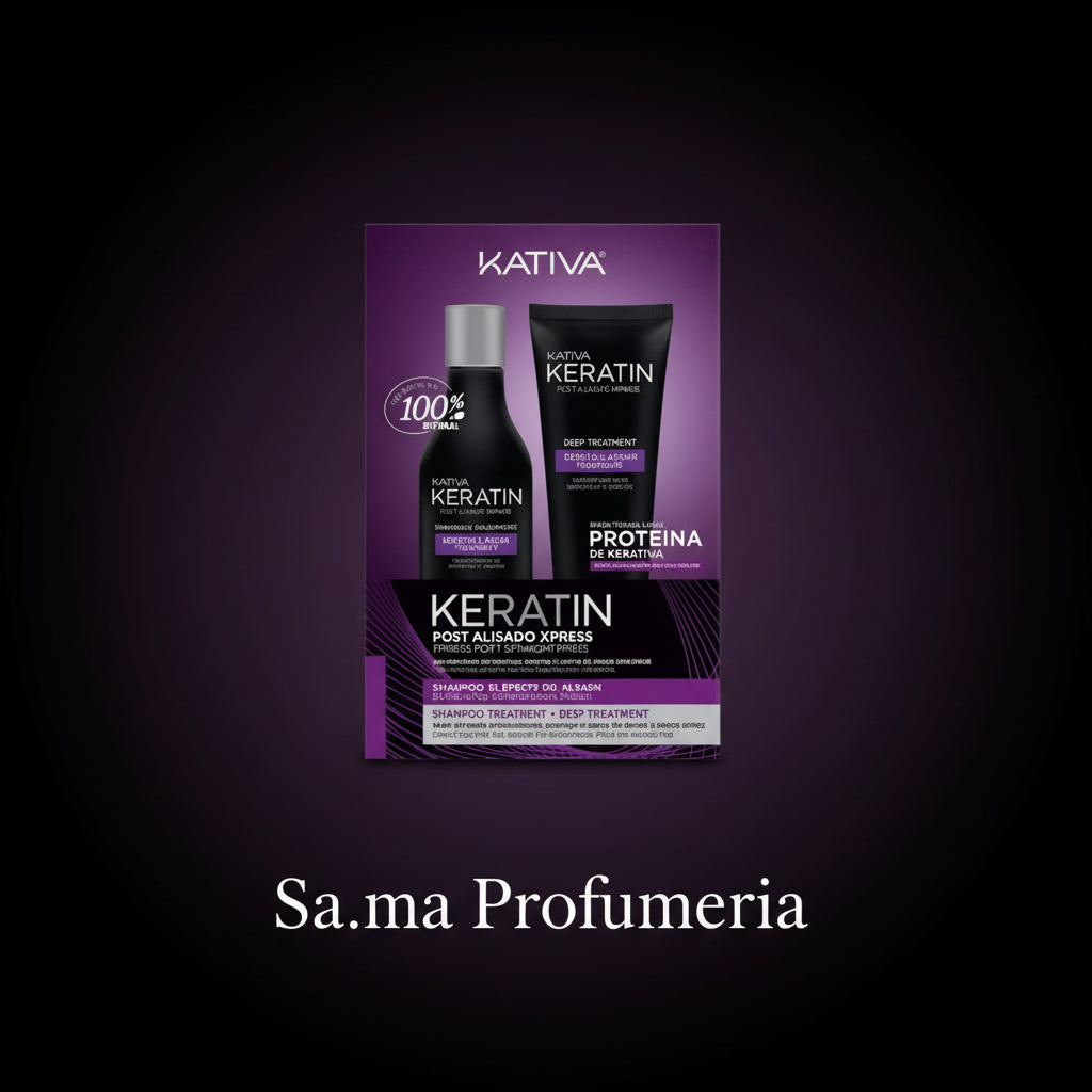 KATIVA - Keratin Shampoo + Crema Effetto Liscio Trattamento Post Stiratura