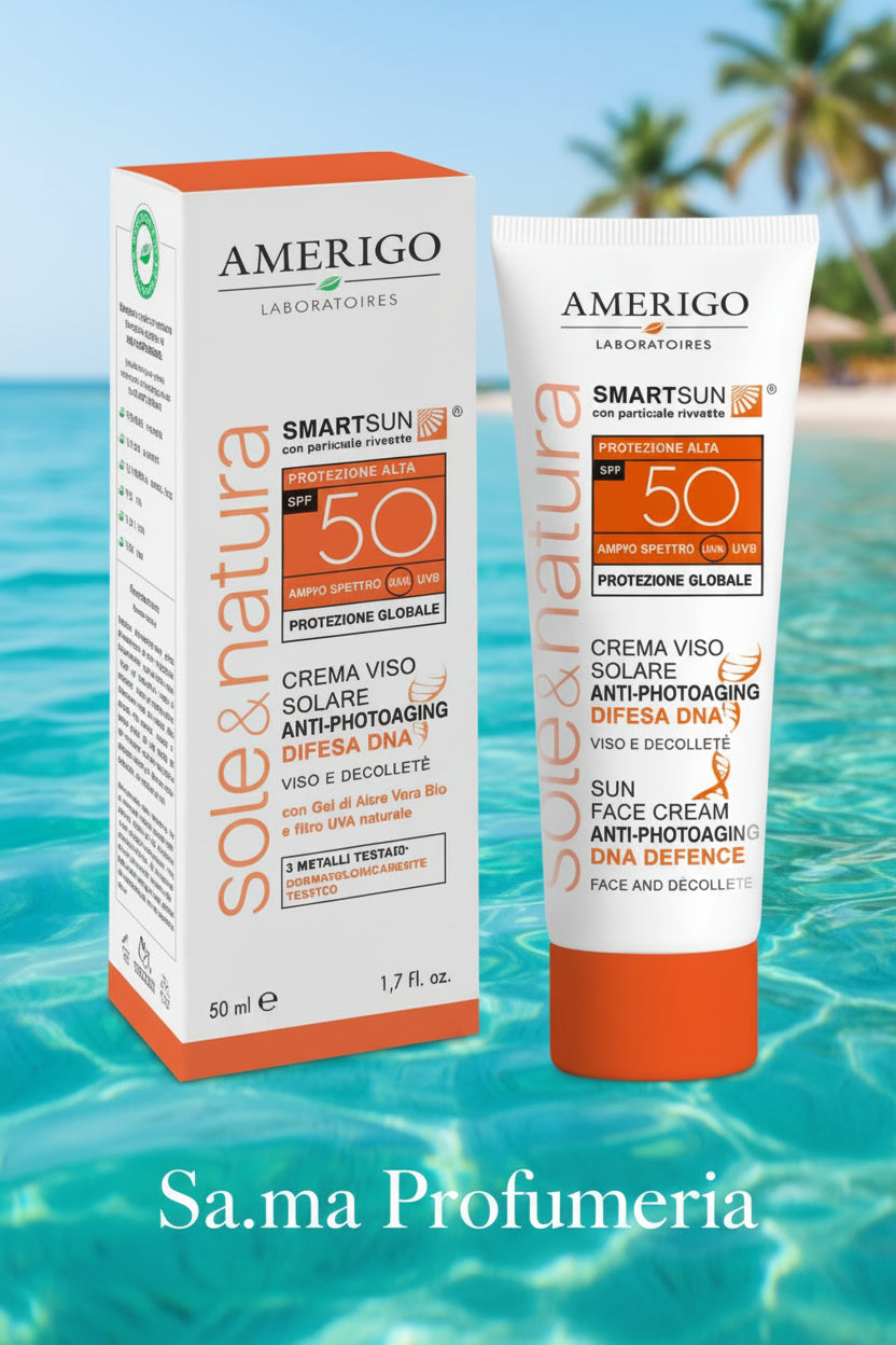 AMERIGO Crema Solare Sole&Natura Viso/Collo SPF50