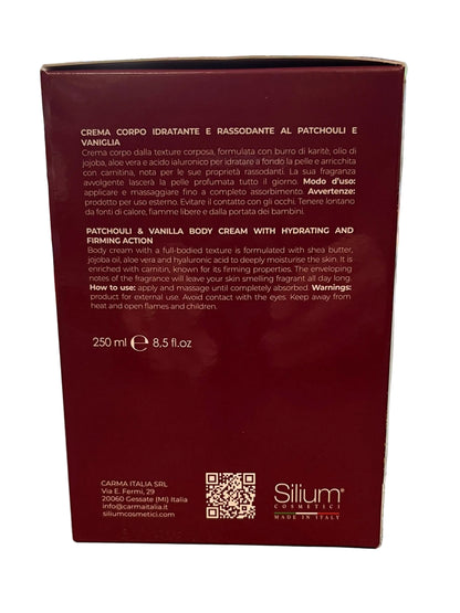 Crema Corpo 250 ml.Vaso + Profumo Capelli 50 ml. Patchouli e Vaniglia - SILIUM