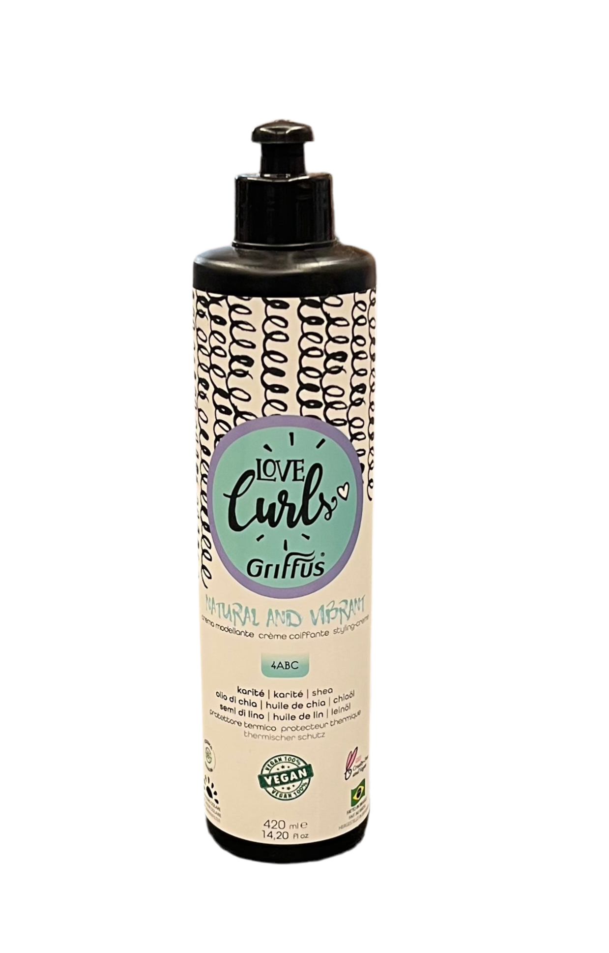 Crema Modellante Capelli Ricci con Karitè - Olio di Chia - Semi Lino - 4ABC - GRIFFUS