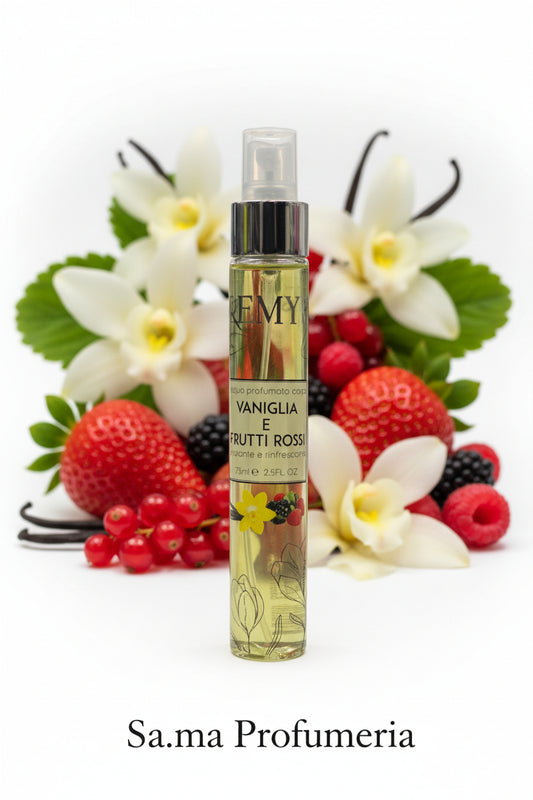 Acqua Profumata Corpo Idratante e Rinfrescante Vaniglia e Frutti Rossi - REMYS