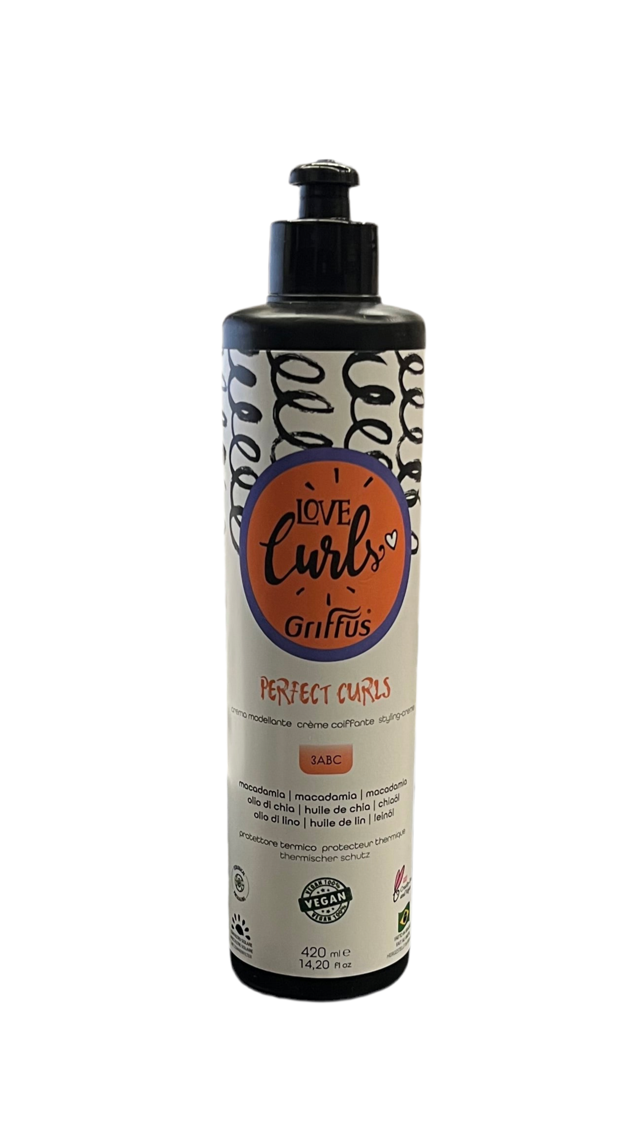 Crema Modellante Capelli Ricci con Macadamia- Olio di Chia - Semi Lino - 3ABC - GRIFFUS