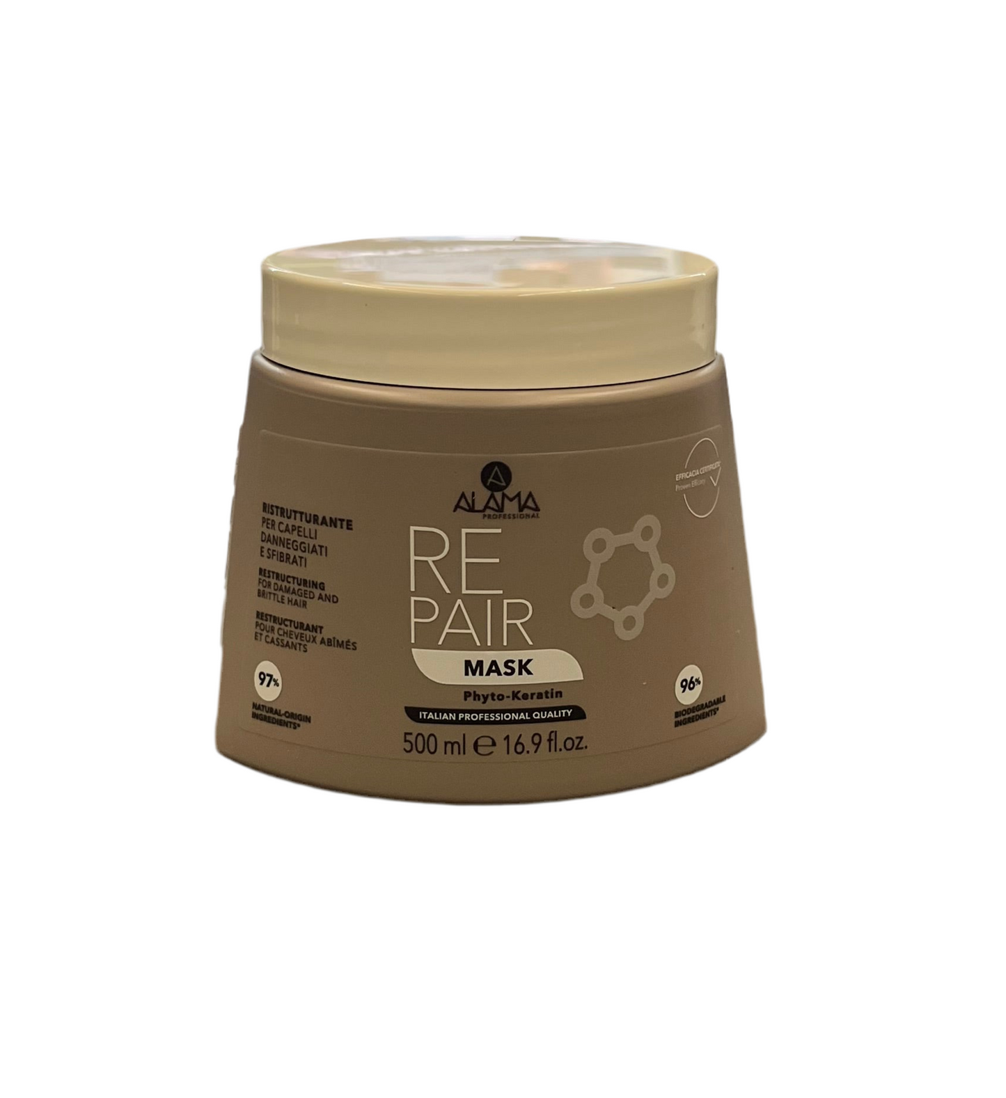 Repair - Maschera ristrutturante per capelli danneggiati e sfibrati - Alama