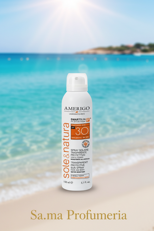 AMERIGO - Spray Solare Trasparente Protettivo SPF30 Viso/Corpo