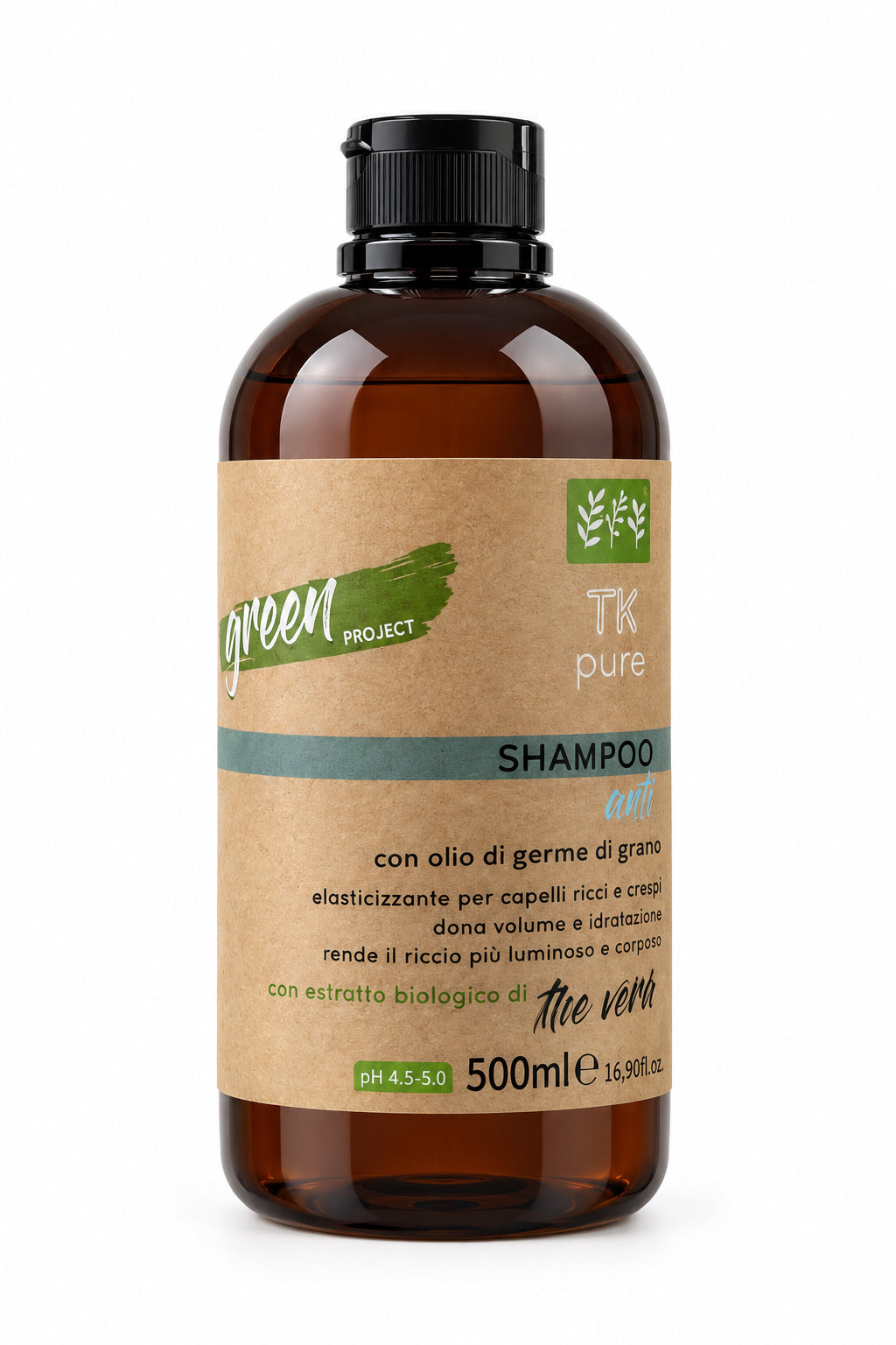 PURE Shampoo Curl con Olio di Germe di Grano e Tè Verde - RETRO