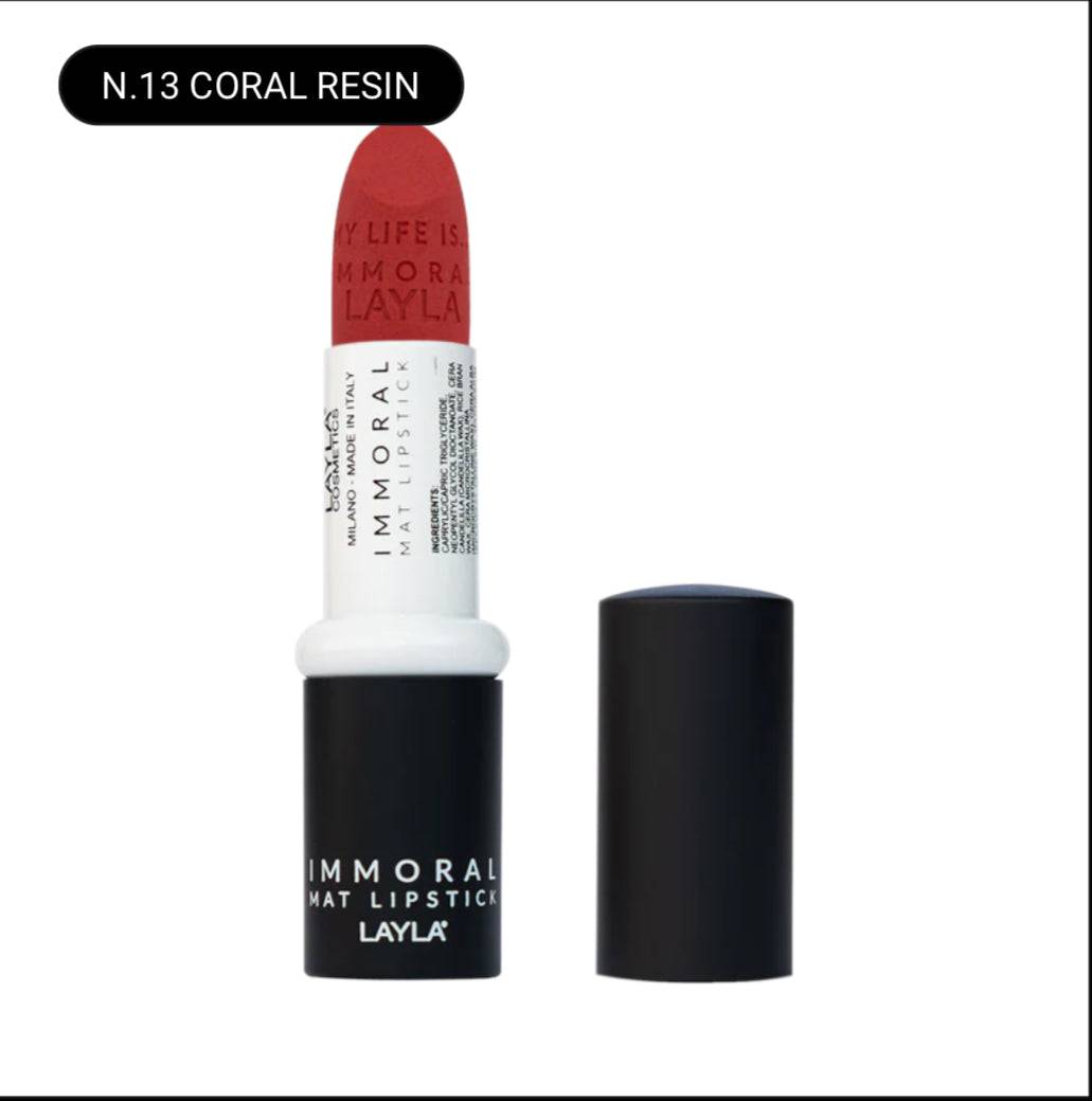 SA.MA PROFUMERIA N.13 CORAL RESIN Layla Cosmetics Immoral Mat Lipstick - LAYLA COSMETICS