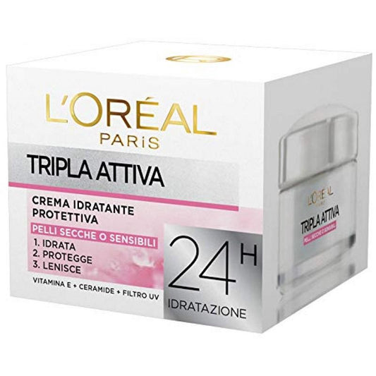 Tripla Attiva Crema Idratante Giorno 24H Vaso 50 ml. - L'OREAL