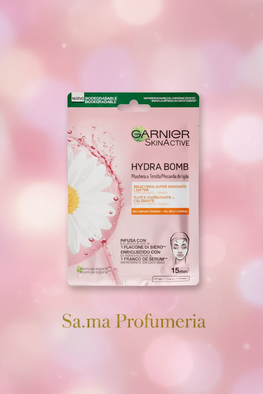 GARNIER -  Skinactive Maschera Tessuto Hydra Bomb Idratante e Lenitiva per Pelli Secche e Sensibili