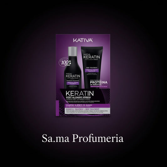 KATIVA - Keratin Shampoo + Crema Effetto Liscio Trattamento Post Stiratura