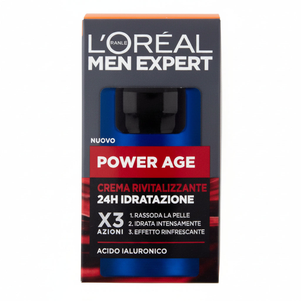 L'OREAL - Men Expert Power Age Crema Revitalizzante e Idratante 24H Tripla Azione