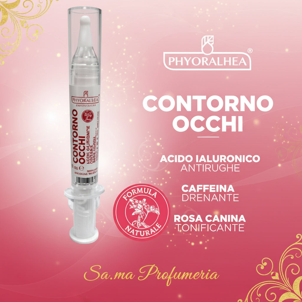 PHYORALHEA - Crema Contorno Occhi all'Acido Ialuronico - Caffeina - Rosa Canina